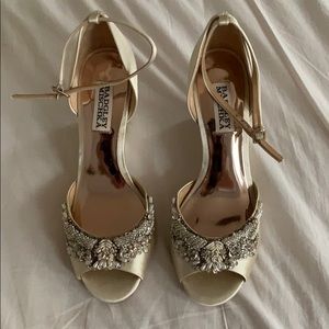 Badgley Mischka Wedge Wedding Heels